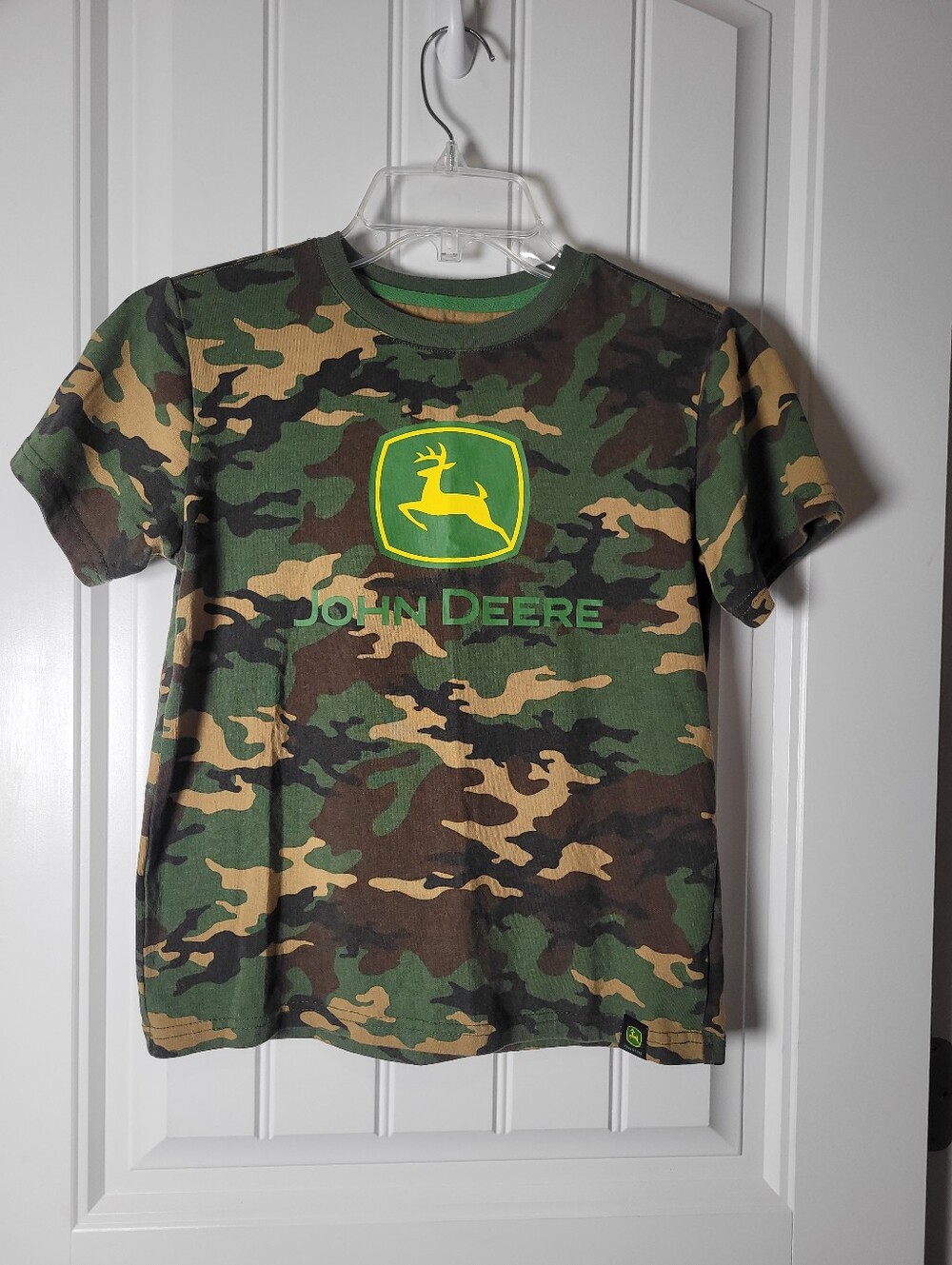 Boy's John Deere Camouflage Logo Tee - Green, Brown, Yellow